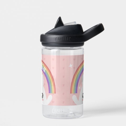 Cute Kawaii Bunny and Rainbow Personalized Waterfles (Links)