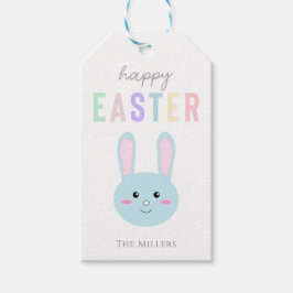 Cute Kawaii Bunny Blue Happy Easter Modern Cadeaulabel