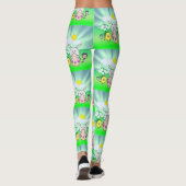 Cute Kawaii Bunny en chick Happy Easter patroon Leggings (Achterkant)