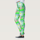 Cute Kawaii Bunny en chick Happy Easter patroon Leggings (Links)