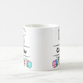 Cute Kawaii Bunny Face Custom Name Paaster Koffiemok (Center)