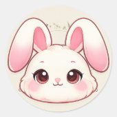 Cute Kawaii Bunny Face Sticker (Voorkant)