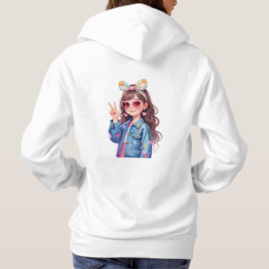 Cute Kawaii Bunny Face Sweatshirt (Achterkant)