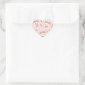 Cute Kawaii Bunny Flower Crown Pattern Hart Sticker (Tas)