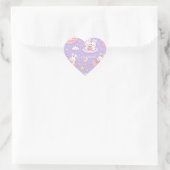 Cute Kawaii Bunny Heart Moon Pattern Hart Sticker (Tas)