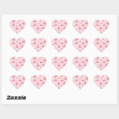 Cute Kawaii Bunny Pattern | Pink Pastel Aesthetic Hart Sticker (Vel)