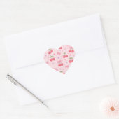 Cute Kawaii Bunny Pattern | Pink Pastel Aesthetic Hart Sticker (Envelop)