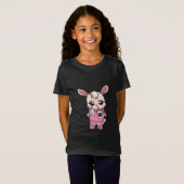 Cute Kawaii Bunny Pink Boba Tea Rabbit Easter Gift T-shirt (Voorkant volledig)