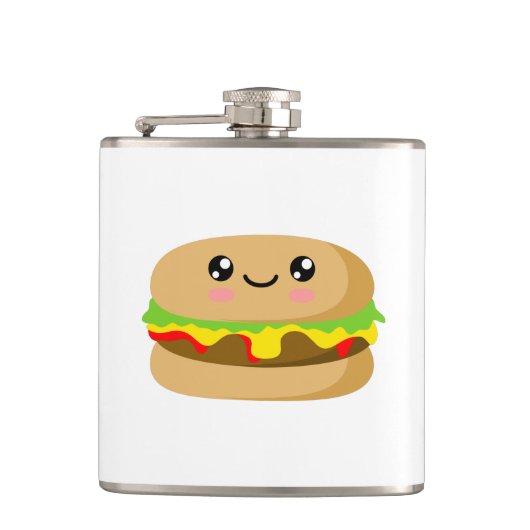 Cute Kawaii burger. Heupfles (Voorkant)