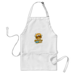 Cute Kawaii Burger Karakter T-Shirt Ontwerp Standaard Schort