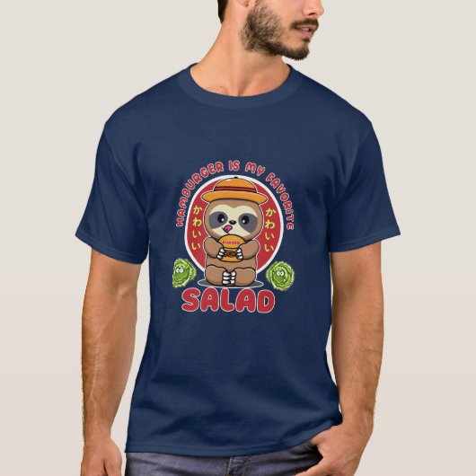 Cute Kawaii Burger Salad T-shirt (Voorkant)