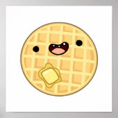 Cute Kawaii Butter Waffle Poster (Voorkant)