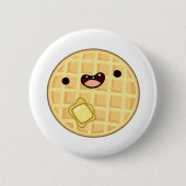 Cute Kawaii Butter Waffle Ronde Button 5,7 Cm (Voorkant)