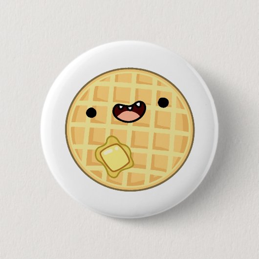 Cute Kawaii Butter Waffle Ronde Button 5,7 Cm (Voorkant)