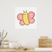 Cute Kawaii Butterfly Poster (Keuken)