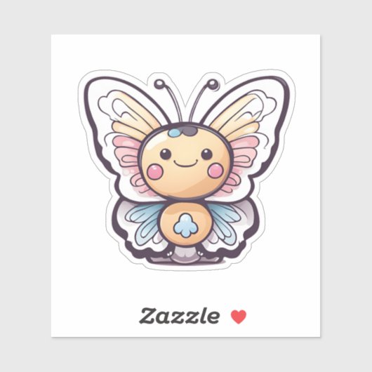 Cute Kawaii Butterfly Sticker (Vel)
