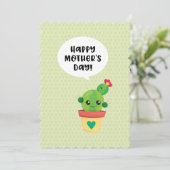 Cute Kawaii Cactus Family Moederdag Feestdagenkaart (Staand voorkant)