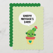 Cute Kawaii Cactus Family Moederdag Feestdagenkaart (Voorkant / Achterkant)