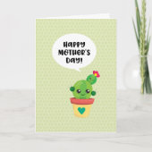 Cute Kawaii Cactus Family Moederdag Kaart (Voorkant)