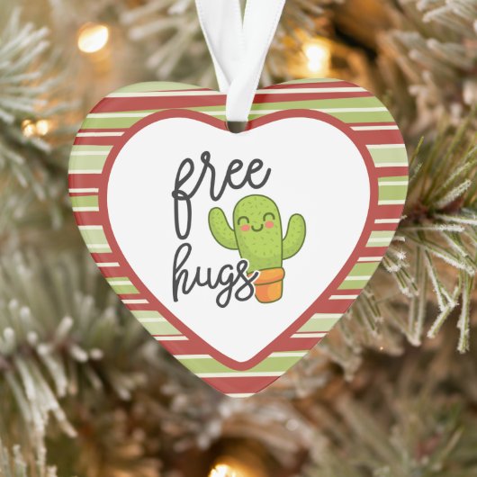 Cute Kawaii cactus free hugs Ornament (Boom)