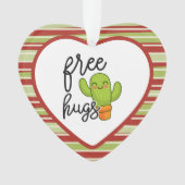 Cute Kawaii cactus free hugs Ornament (voorkant)