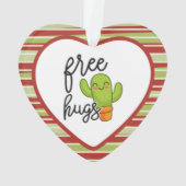 Cute Kawaii cactus free hugs Ornament (achterkant)