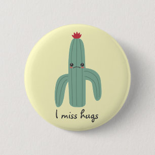 Cute Kawaii Cactus Misses Hugs Ronde Button 5,7 Cm