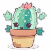 Cute kawaii cactus sticker (Voorkant)