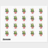 Cute kawaii cactus, succulent ronde sticker (Vel)