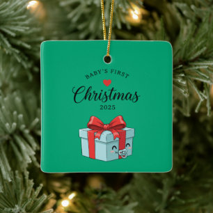 Cute Kawaii Cadeaudoos Baby's Eerste Kerstmis 20 Keramisch Ornament