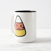 Cute Kawaii Candy Corn Tweekleurige Koffiemok (Voorkant links)