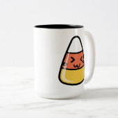 Cute Kawaii Candy Corn Tweekleurige Koffiemok (Voorkant rechts)