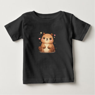 Cute Kawaii Capybara Baby Fijne Jersey T-shirt
