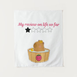 Cute kawaii capybara cartoon ontwerp wandkleed