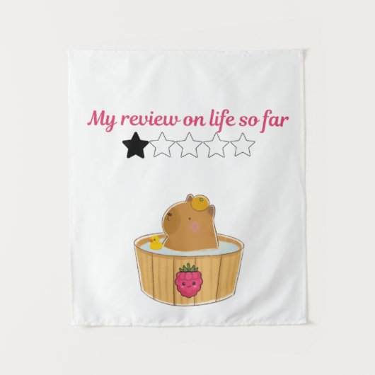 Cute kawaii capybara cartoon ontwerp wandkleed (Voorkant)