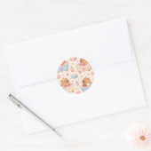 Cute Kawaii Capybara Heart Bath Pattern Ronde Sticker (Envelop)