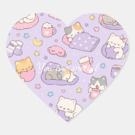 Cute Kawaii Capybara Pattern | Cozy Pastel  Hart Sticker