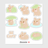 Cute kawaii Capybara stickerpakket Sticker (Vel)