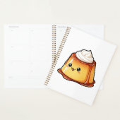 Cute Kawaii Caramel Pudding Dessert Character Planner (Display)