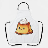Cute Kawaii Caramel Pudding Dessert Character Schort (Voorkant)