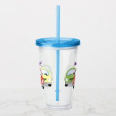 Cute kawaii cars cartoon illustratie acryl drinkbeker (Rechts)