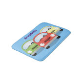 Cute kawaii cars cartoon illustratie badmat (Gekanteld)