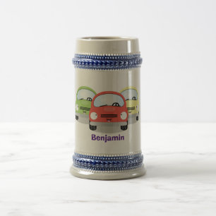 Cute kawaii cars cartoon illustratie bierpul