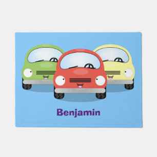 Cute kawaii cars cartoon illustratie deurmat