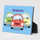 Cute kawaii cars cartoon illustratie fotoplaat (Zijkant)