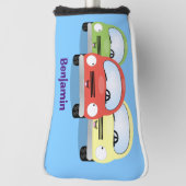 Cute kawaii cars cartoon illustratie golfheadcover (Draai 90)