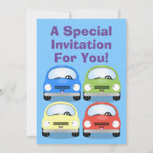 Cute kawaii cars cartoon illustratie kaart (Achterkant)