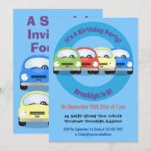 Cute kawaii cars cartoon illustratie kaart (Voorkant / Achterkant)