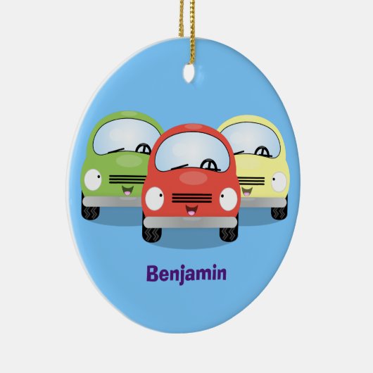 Cute kawaii cars cartoon illustratie keramisch ornament (Rechts)