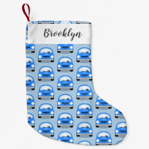 Cute kawaii cars cartoon illustratie kleine kerstsok